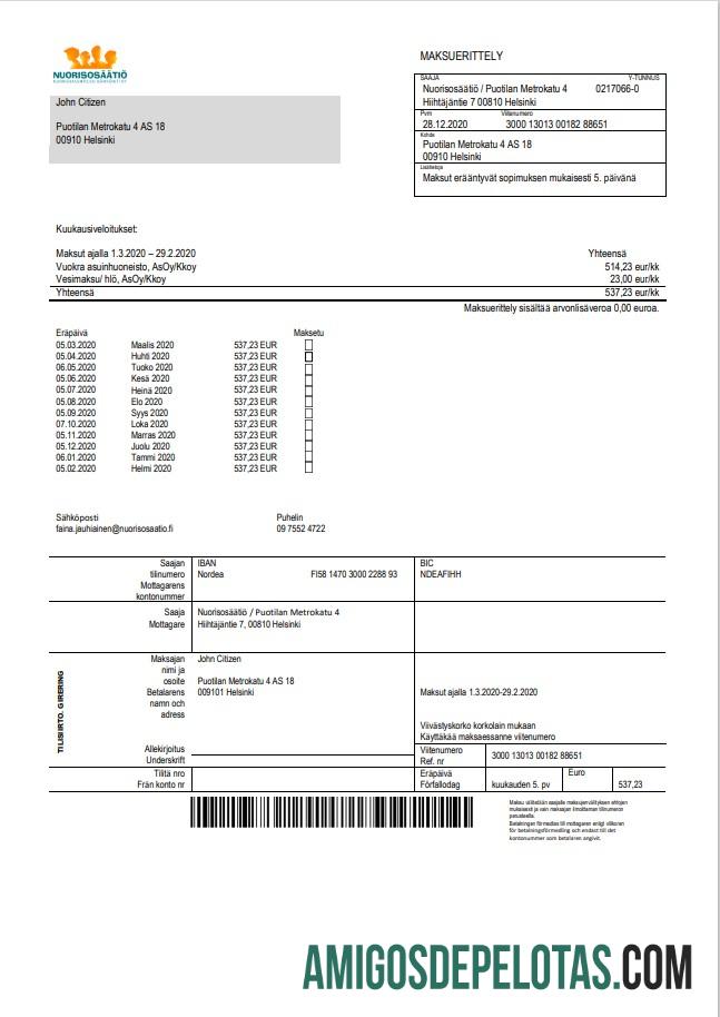 realista Modelo de projeto de lei da Fundação Juvenil da Finlândia em formato Word